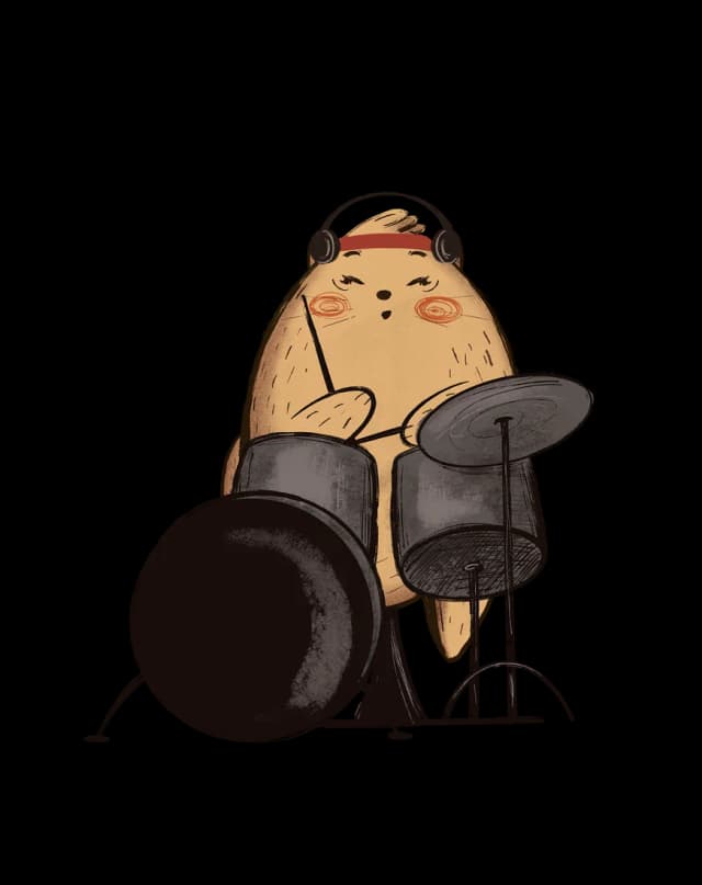 Cat playing drums